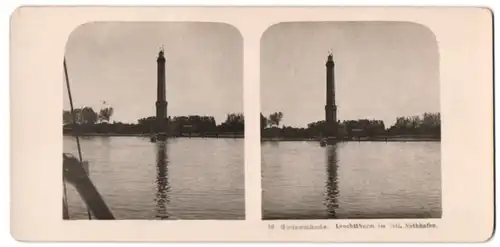 Stereo-Fotografie NPG, Berlin-Steglitz, Ansicht Swinemünde, Leuchtturm im Nothafen