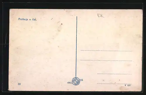 AK Potstejn n. Orl., Teilansicht aus der Vogelschau