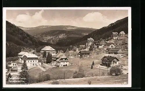 AK Spindlermühle, Teilansicht gegen die Berge