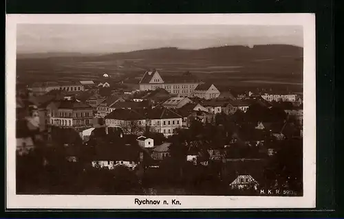 AK Rychnov n. Kn. / Reichenau, Gesamtansicht aus der Vogelschau