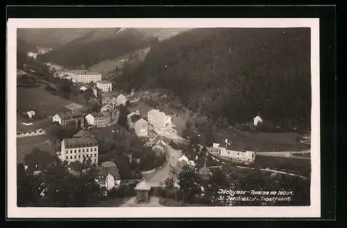 AK St. Joachimstal, Teilansicht mit Tabakfabrik