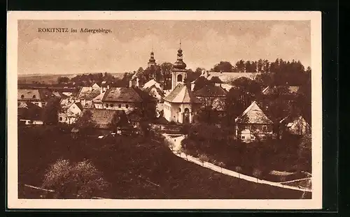 AK Rokitnitz / Rokytnice v Orlickych Horach, Ortsansicht aus der Vogelschau