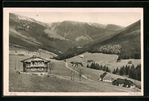 AK St. Peter, Ortsansicht mit Bergmassiv