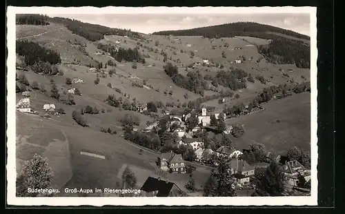 AK Gross-Aupa, Blick auf das Dorf