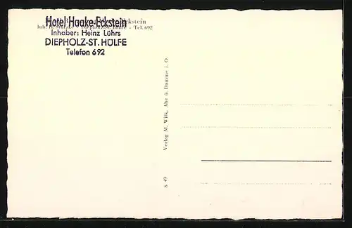 AK Diepholz-St. Hülfe, Hotel-Restaurant Haake-Eckstein