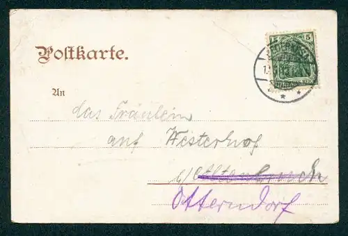 AK Dorum, Ortspartie mit Denkmal und Kirche