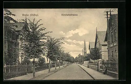 AK Brake i. O., Blick in die Kirchenstrasse