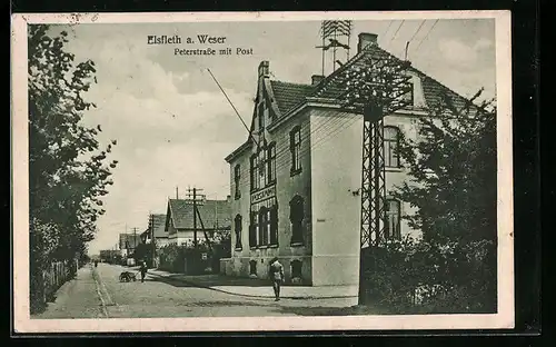 AK Elsfleth /Weser, Peterstrasse mit Post