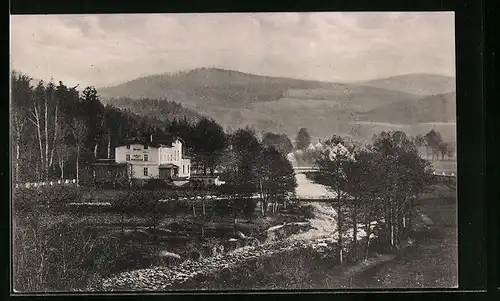 AK Bad Landeck, Gasthaus Waldschlössel im Olbersdorfer Tal