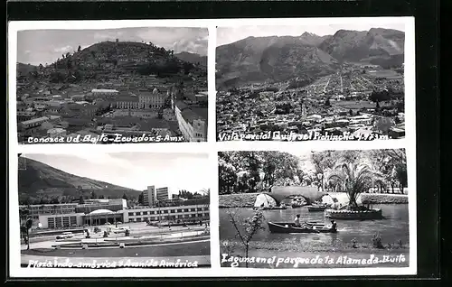 AK Quito, Plaza indo-america y Avenida America, Vista parcial Quito y el Pichincha