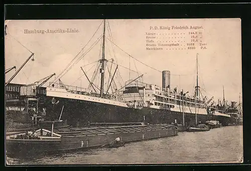 AK Passagierschiff PD König Friedrich August im Hafen