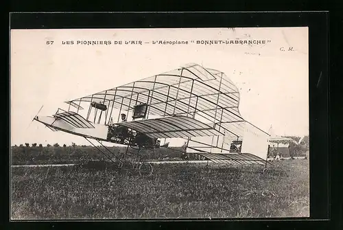 AK Les Pionnier de L`Air, L`Aeroplane Bonnet-Labranche