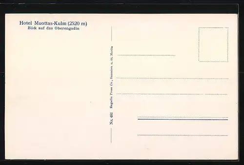 AK Muottas-Kulm, Blick auf das Oberengadin