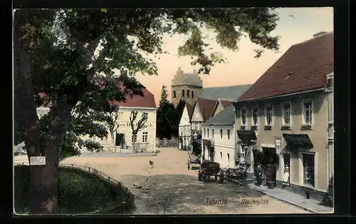 AK Teupitz, Marktplatz mit Gasthaus