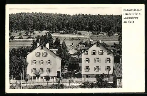 AK Stammheim b. Calw, Erholungsheim Friedensheim mit Feldern