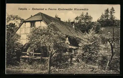 AK Templin, Restaurant u. Pension Klosterwalder Wassermühle