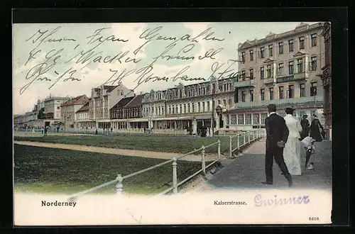 AK Norderney, Partie in der Kaiserstrasse