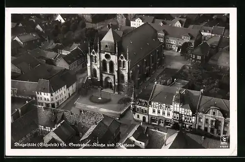 AK Dingelstädt /Eichsfeld, St. Gertruden-Kirche und Rathaus
