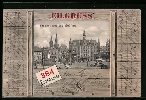 AK Essen a. d. Ruhr, Kopstadtsplatz und Marktberg