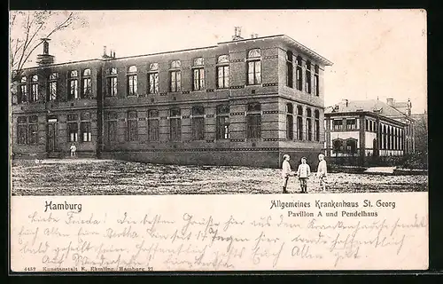 AK Hamburg-St. Georg, Allgemeines Krankenhaus, Pavillon A und Pendelhaus