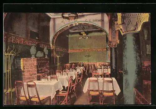 AK Bremen, Cafe Central, Innenansicht