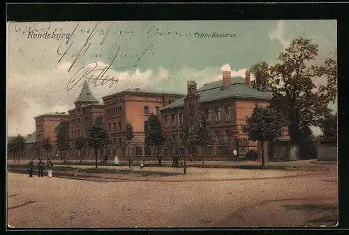 AK Rendsburg, Train-Kaserne, Strassenansicht