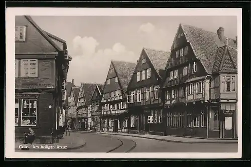 AK Celle, Strassenpartie Am heiligen Kreuz