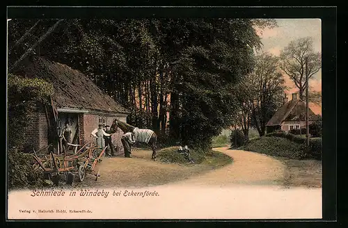 AK Windeby bei Eckernförde, Schmiede im Ort
