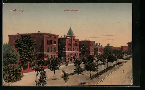 AK Rendsburg, Ansicht der Train-Kaserne