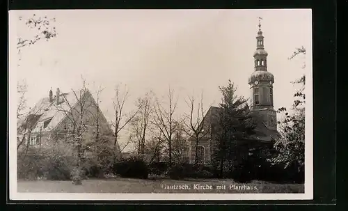 AK Gautzsch, Kirche mit Pfarrhaus