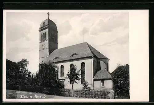 AK Mosel /Sa., Gebäude der Kirche