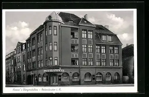 AK Neumünster i. H., Gasthaus Haases Bürgerstuben, Warmsdorfstr. 9