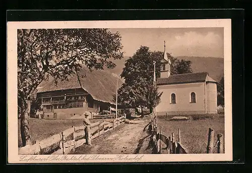 AK Ober-Prechtal i. bad. Schwarzwald, Holzerhof mit Kapelle