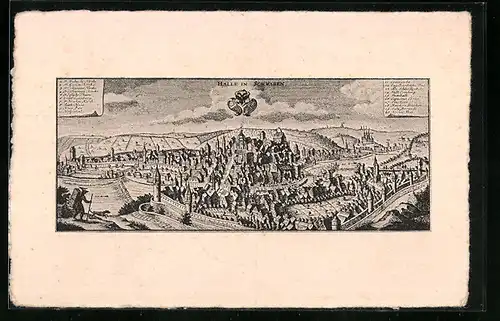 Künstler-AK Schwäbisch Hall, Festpostkarte zur 900-Jahrfeier der Stadt Schwäbisch Hall, Teilansicht