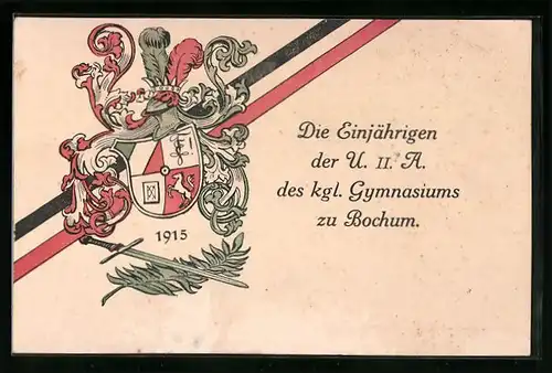 AK Bochum, Absolvia der Einjährigen der U. II. A. des kgl. Gymnasiums