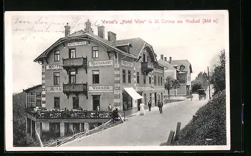 AK St. Corona am Wechsel, Werners Hotel Wien