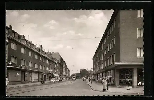 AK Duisburg-Beeck, Friedrich-Ebert-Strasse mit Kaiser`s Geschäft