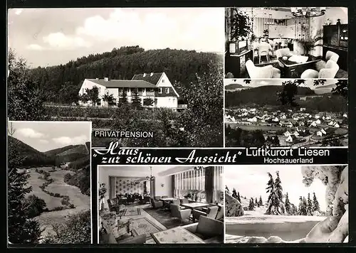 AK Liesen /Sauerl., Pension Haus zur schönen Aussicht, Ortsansicht