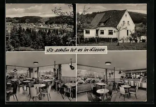 AK Liesen /Sauerl., Ortsansicht, Cafe-Gasthof-Pension Dohle