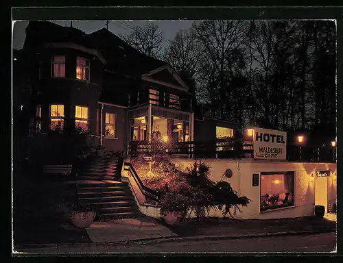 AK Rengsdorf /Westerwald, Hotel Waldesruh in der Nacht