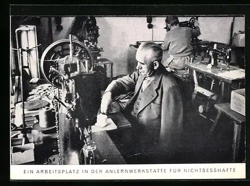 AK Bethel bei Bielefeld, Arbeitsplatz in der Anlernwerkstätte für Nichtsesshafte