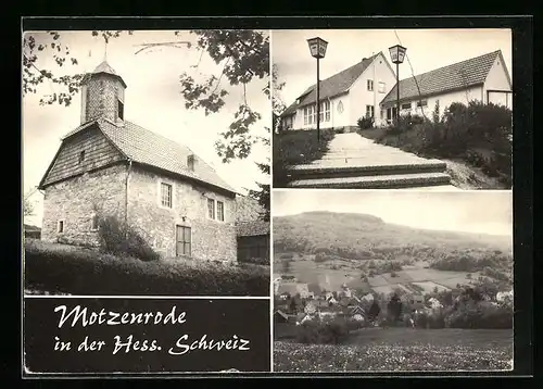 AK Motzenrode /Kr. Eschwege, Kirche, Häuser