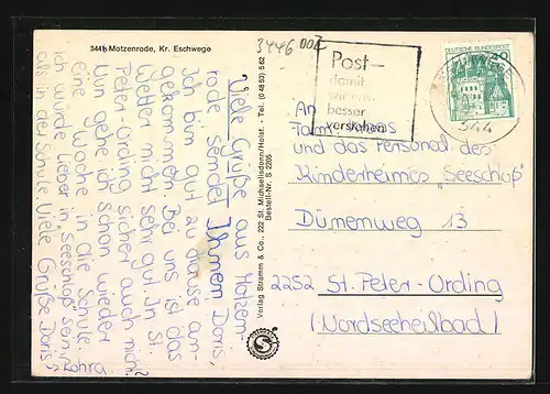 AK Motzenrode /Kr. Eschwege, Kirche, Häuser