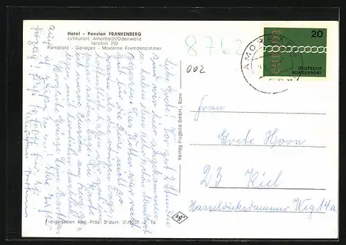 AK Amorbach /Odenwald, Hotel Pension Frankenberg