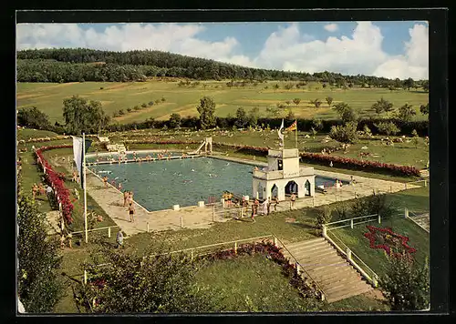 AK Mönchberg /Spessart, Spessartbad mit Besuchern