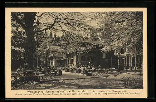 AK Brotterode i. Thür., Gasthaus Waldschänke Dreiherrnstein von Fritz Messerschmidt