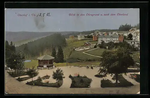 AK Oberhof i. Th., Blick in den Ohragrund und nach dem Oberland