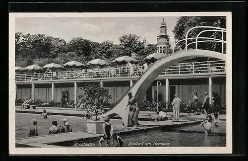 AK Wiesbaden, Opelbad am Neroberg