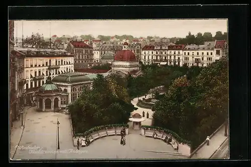 AK Wiesbaden, Hochbrunnen mit Anlagen