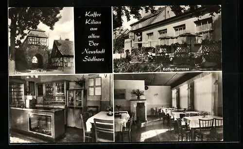 AK Neustadt /Südharz, Cafe Kilian am alten Tor, Innenansichten